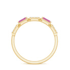 Pink Tourmaline and Diamond Geometric Half Eternity Ring AAA - Rosec Jewels