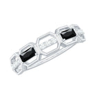 Rosec Jewels-Natural Baguette Black Spinel Diamond Geometric Band Ring
