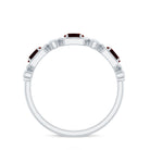 Natural Garnet Diamond Wedding Band With Certificate AAA - Rosec Jewels