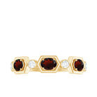 Natural Garnet Diamond Wedding Band With Certificate AAA - Rosec Jewels