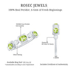 Natural Oval Peridot Diamond Half Eternity Ring for Women AAA - Rosec Jewels