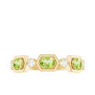 Natural Oval Peridot Diamond Half Eternity Ring for Women AAA - Rosec Jewels