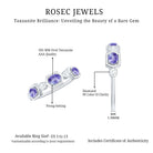 Rosec Jewels-Real Tanzanite and Diamond Half Eternity Ring