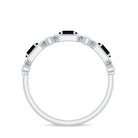 Real Black Spinel Diamond Half Eternity Ring in East West Style AAA - Rosec Jewels