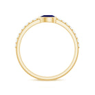 Rosec Jewels-Real Pear Shape Blue Sapphire Promise Ring with Diamond