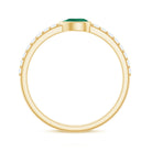 Rosec Jewels-Natural Pear Shape Emerald Diamond Promise Ring in Bezel Setting