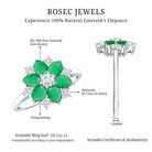 Genuine Emerald and Diamond Nature Inspired Statement Ring AAA - Rosec Jewels