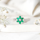Genuine Emerald and Diamond Nature Inspired Statement Ring AAA - Rosec Jewels