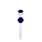 Rosec Jewels-Genuine Blue Sapphire Half Eternity Ring with Diamond