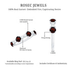 Rosec Jewels-Genuine Garnet Half Eternity Ring with Diamond