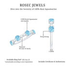 Rosec Jewels-Genuine Aquamarine and Diamond Half Eternity Ring in Prong Setting