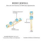 Rosec Jewels-Genuine Aquamarine and Diamond Half Eternity Ring in Prong Setting