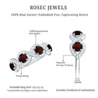 Rosec Jewels-Natural Garnet Diamond Infinity Eternity Ring with Braided Shank