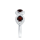 Rosec Jewels-Natural Garnet Diamond Infinity Eternity Ring with Braided Shank