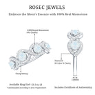 Rosec Jewels-Genuine Moonstone Half Eternity Ring with Diamond