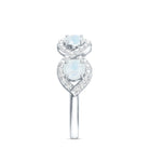 Rosec Jewels-Genuine Moonstone Half Eternity Ring with Diamond