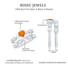 Rosec Jewels-Vintage Inspired Fire Opal and Diamond Wedding Ring Set