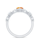 Rosec Jewels-Vintage Inspired Fire Opal and Diamond Wedding Ring Set