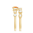 Rosec Jewels-Vintage Inspired Fire Opal and Diamond Wedding Ring Set