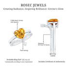 Rosec Jewels-Natural Citrine Heart Engagement Ring with Diamond Enhancer