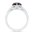 Rosec Jewels-Natural Garnet Heart Shaped Engagement Ring with Diamond Enhancer
