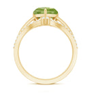 Natural 2 Carat Peridot Heart Engagement Ring with Diamond Enhancer AAA - Rosec Jewels