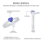 Rosec Jewels-Natural Tanzanite Heart Engagement Ring with Chevron Diamond Enhancer
