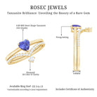 Rosec Jewels-Natural Tanzanite Heart Engagement Ring with Chevron Diamond Enhancer