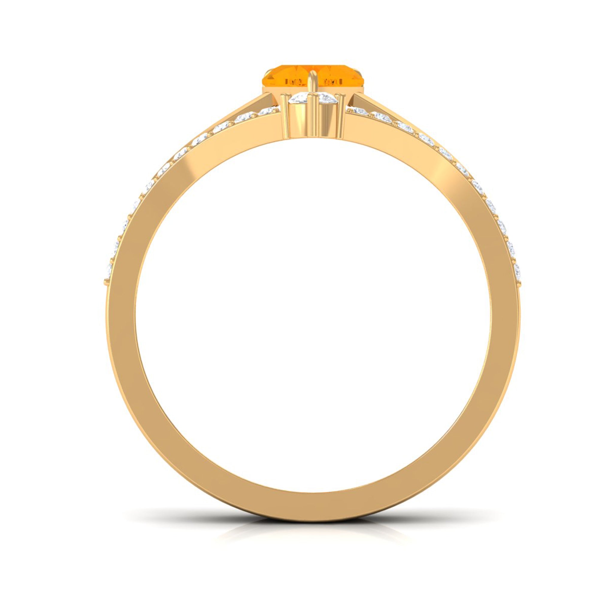 Rosec Jewels-Heart Fire Opal and Diamond Ring Set