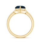 8mm London Blue Topaz Heart Ring Set with Diamond AAA - Rosec Jewels
