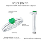Natural Heart Shape Emerald Diamond Wedding Ring Set with Certificate AAA - Rosec Jewels