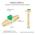 Natural Heart Shape Emerald Diamond Wedding Ring Set with Certificate AAA - Rosec Jewels