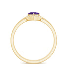 Natural Heart Shape Amethyst Engagement Ring Set with Diamond AAA - Rosec Jewels