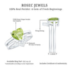 Natural 2 Carat Heart Shape Peridot Wedding Ring Set of 2 with Diamond AAA - Rosec Jewels
