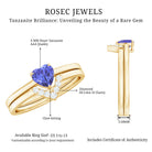 Rosec Jewels-Natural Heart Shape Tanzanite Diamond Wedding Engagement Ring Set