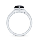 Natural Black Spinel Diamond 2 Carat Heart Engagement and Wedding Ring Set of 2 AAA - Rosec Jewels