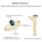 Rosec Jewels-London Blue Topaz Engagement Ring with Diamond Wedding Band