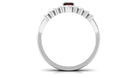 Rosec Jewels-Natural Garnet Emerald Cut Engagement Ring With Diamond Wedding Band