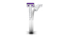 1.4 Carat Emerald Cut Amethyst Diamond Wedding Bridal Ring Set AAA - Rosec Jewels