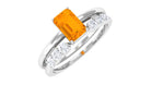 Rosec Jewels-Real Fire Opal Solitaire Ring set with Diamond
