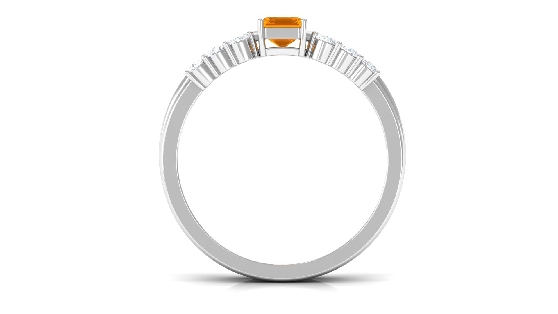 Rosec Jewels-Real Fire Opal Solitaire Ring set with Diamond
