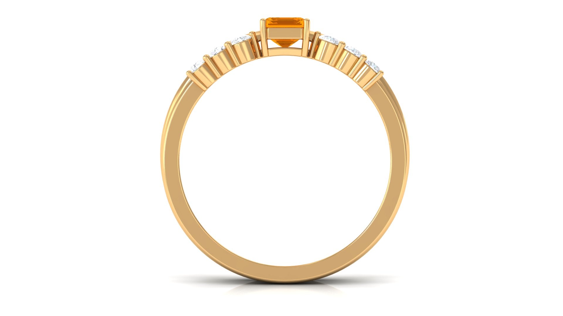 Rosec Jewels-Real Fire Opal Solitaire Ring set with Diamond