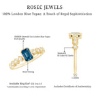 4X6mm Emerald Cut London Blue Topaz Engagement Ring with Beaded Details AAA - Rosec Jewels