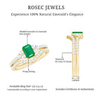 Rosec Jewels-Genuine Emerald Cut Emerald Diamond Bridal Ring Set of 2