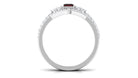 Rosec Jewels-Natural Garnet Diamond Emerald Cut Engagement Wedding Ring Set