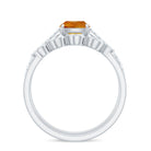 Certified Citrine and Diamond Wedding Bridal Ring Set of 2 AAA - Rosec Jewels