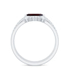Rosec Jewels-Natural Garnet Marquise Engagement Wedding Ring Set of 3 with Diamond