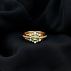 Rosec Jewels-East West Style Peridot 3 Piece Bridal Ring Set with Diamond