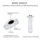 East West Set Black Onyx and Diamond Trio Wedding Ring Set AAA - Rosec Jewels
