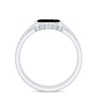 East West Set Black Onyx and Diamond Trio Wedding Ring Set AAA - Rosec Jewels